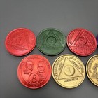 Lot 7 Alcoholics Anonymous Aa Recovery Chip Token Coin 1 3 5 9 8 12 18 Months