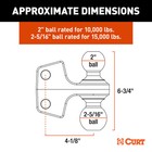 Curt 45933 Dual Ball Attachment For Weight Distribution Hitch Shank 2   2-5 16in