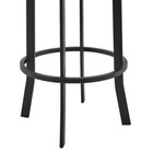 Prinz 26  Gray Faux Leather And Black Metal Swivel Bar Stool