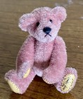 Miniature Dollhouse Tiny Pink Bear Little Gem Jointed 2    Cute