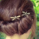 Retro Dragonfly Hair Clip Antique Silver Hairpin Bridal Wedding Accessories