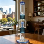 16   xl tall-4mm Thick Glass Bong Water Pipe Smoking Sandblasted Honey Comb Bong