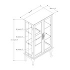 Lighted Curio Display Cabinet With Adjustable Shelves And Tempered Glass Doors
