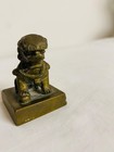 Asian Qing Dynasty Bronze Seal Stamp 2 Inch Foo Dog Chinese Chop Vintage