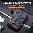 150w Car Power Inverter Dc 12v To Ac 110v Converter Qc3 0 Fast Usb Charger Led
