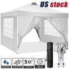 10 x10  Pop Up Canopy Tent With 4 Sidewalls Outdoor Waterproof Commercial Gazebo
