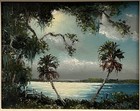 Original Florida Highwaymen Oil On Board By Sam Newton - River Inlet Scene