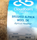 Cloudborn Brushed Alpaca Wool Dk Yarn 2 Skeins Apricot Heather 89-600