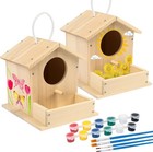 2 Pack Bird House Kit Diy Wooden Birdhouse Kits Arts Crafts Painting Gifts