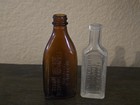 Two Antique Dr  Price s Delicious Flavoring Extracts Embossed Amber Glass Bottle