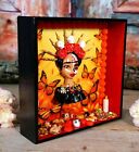 Day Of The Dead Frida Catrina Altar Shadowbox Handmade Polymer Mexican Folk Art