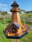 Bird Feeders And House Amish Handmade  Wooden Combo Birdhouse And Feeder