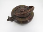 Antique Taisho Period Japanese Mizutsugi Hand Hammered Copper Teapot 7  Diam