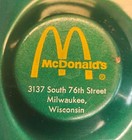 Vintage Mcdonald s Green Metal Ashtray Milwaukee Wisconsin Rare Advertising