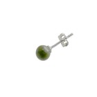 Sterling 925 Silver Connemara Marble Stud Earrings With 6mm Bead - Irish Earring