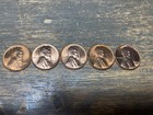 Lincoln Wheat Cent Penny Five Coin Lot 55s 56d 57d 58p 58d Au-bu Free Ship      
