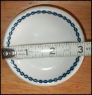 Vtg Ironstone Chunky White Butter Pat 3    Checker   Chain Border Restaurant Ware