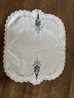 Lot Of 3 Vintage Linen Table Runner Doilies Hand Embroidered Easter Decor