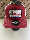 Decky 6031 Trucker Cap With Hamm   s Bear Power Patch  Cardinal  white One Size