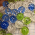 Cat s Eye Marbles Lot Of 30  Blue Green White Swirl Glass Cool Tones