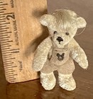 Vtg Miniature Plush Artist Dollhouse Jtd Bear 2    Overalls Hair No Tags Cute 