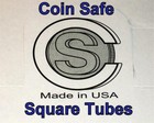 20 Penney Small Cent Size Coinsafe Square Coin Tube - Coin Safe- Made In America
