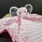 Pro Goleem Elephant Pink Plush Lovey Baby Security Blanket 16    Satin  Minky Dots