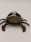 Vintage Solid Brass Hinged Crab Trinket Box - Nautical Decor