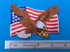Bald Eagle On Usa American Flag Embroidered Patch Iron-on Sew-on  3   X 2   