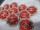 Lot Of Ten 22 Mm Designer Cc Button Gold Tone Chanel 10 Buttons