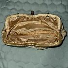 Vintage Metallic Gold Tapestry Evening Bag Purse Clutch Chain Clasp