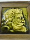 Antique 1882 J jg Low Patent Art Tile Portrait Pair Framed Chelsea Ma Majolica