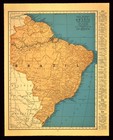 1930s Vintage Brazil Map Wall Art South America Old Original Rio De Janeiro
