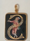 Russian Antique Gold En Pleine Style Enamel Pendant E shubert