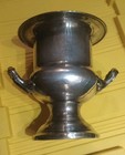 Vintage Silver Plated Champagne Bucket W  Metal Liner And Handles 10 5  X 10 5 