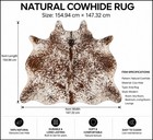 Real Brown   White Speckled Cowhide Rug Medium Cow Skin Mat 61x58  Rg079