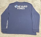Vineyard Vines T Shirt Mens Large Blue Long Sleeve Pocket Fish Graphic Logo Tee