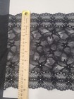Vintage Klauber Black Stretch Floral Lace Galloon 9 25  Wide  25 Yard Lot 104