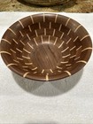 Handcrafted Segmented Wood Bowl Hand Turned Mahogany Ash Walnut
