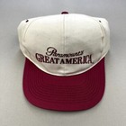 Vintage Paramount Great America Hat Cap Snapback Cream Theme Park Movies 90s