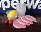 Tupperware 4oz   120ml Snack Cup Set Of 4 Clear Container Light Pink Seal New
