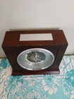 Bulova Quartz Executive World Time Desk Mantel Clock Wood Works W Instructions 