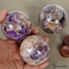 1 35kg 3 Pcs Natural Untreated Amethyst Crystal Healing Minerals Huge Gem Sphere