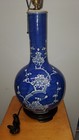Vintage Chinese Export Blue And White Porcelain Plum Blossom Vase 19  Lamp  Mark