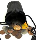 2pc Pair Soft Lambskin Leather Coin Purse Change Jewelry Bags Drawstring Closure