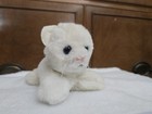 Vtg 1981 R dakin White Plush 7  Cat Kitten Pink Nose Blue Eyes Stuffed Animal