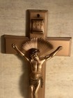 Vintage Parsons Casket Hardware Co  Metal Coffin Crucifix Copper Color 11 Inch