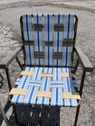 Vintage Aluminum Folding Lawn Chairs Lot Set 2 Webbed Retro Beach Patio Mcm 70s