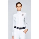 Noel Asmar Small Equestrian Long Sleeve Show Shirt White Mock Neck Long Sleeves