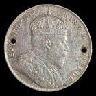 Straits Settlements 1 Dollar King Edward Vii 1908 Aunc With Hole